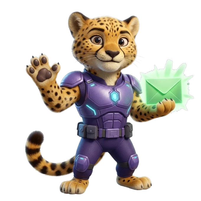 AT Valid cheetah mascot welcoming you